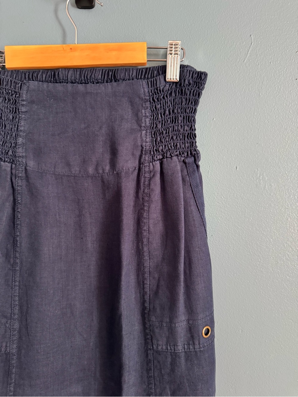 XCVI Black Smocked-Waist Maxi Skirt with Pocket Details - Picture 3 of 6